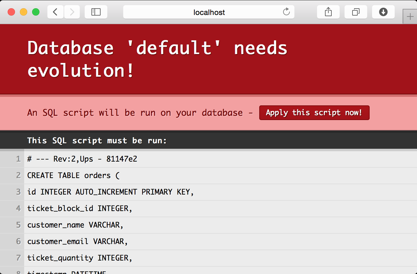 Applying the second migration